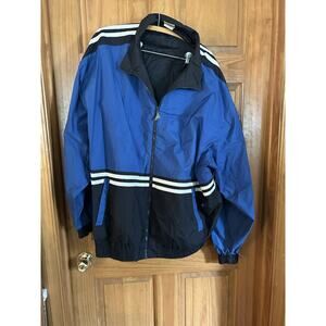 Vintage Speed Zone Racing Jacket Mens 3XL Blue Stripes Nascar Y2K